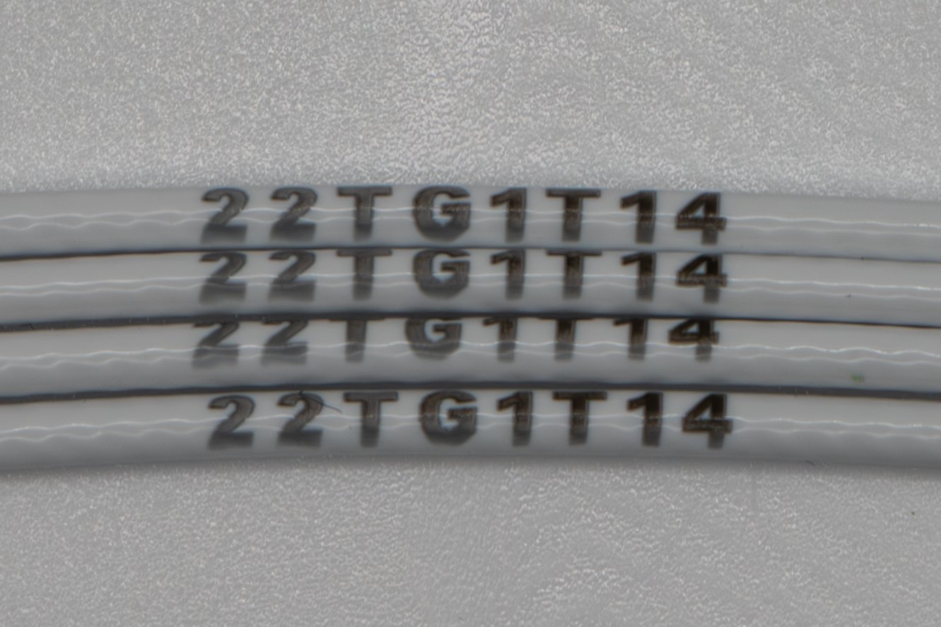 Marking sample image for White Tefzel Shielded Cable (1 Conductor) wire