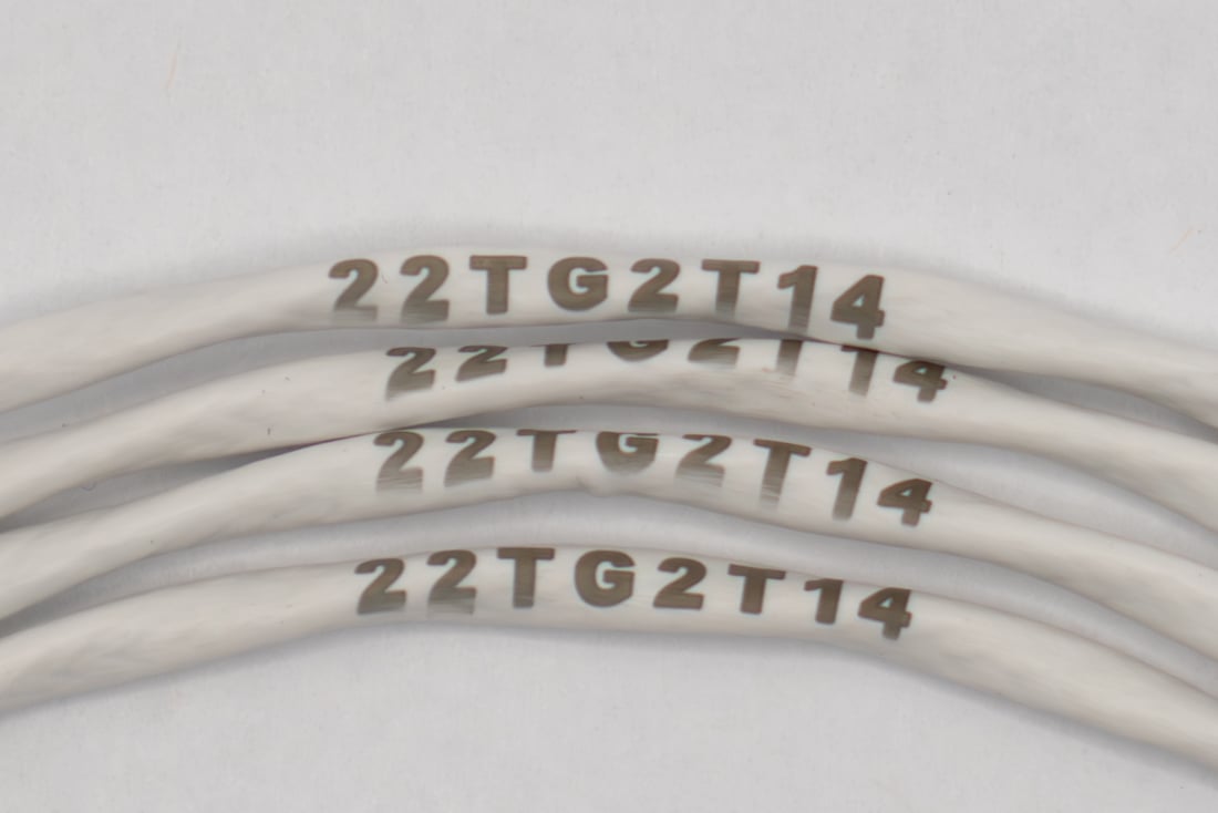 Marking sample image for White Tefzel Shielded Cable (2 Conductor) wire
