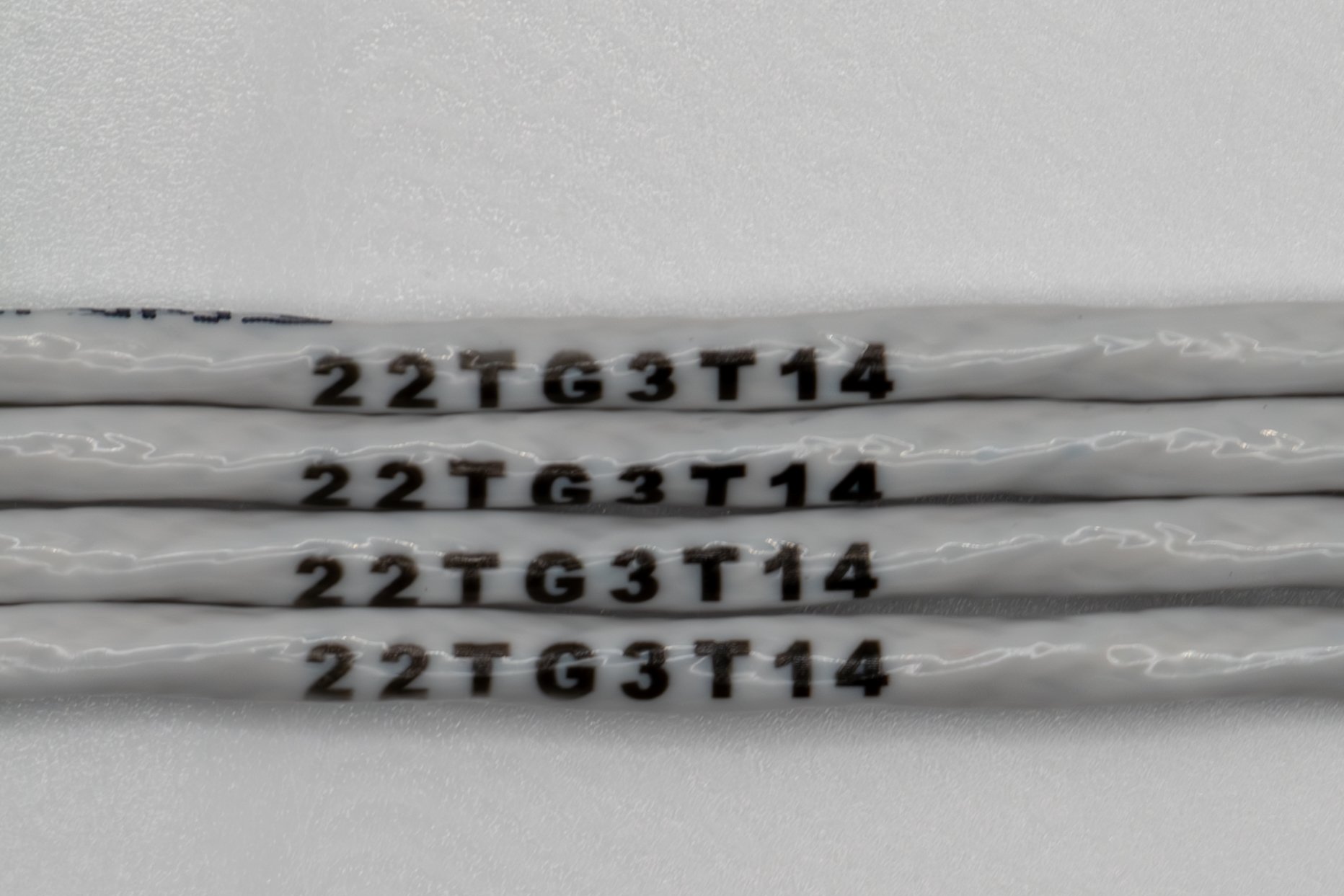Marking sample image for White Tefzel Shielded Cable (3 Conductor) wire