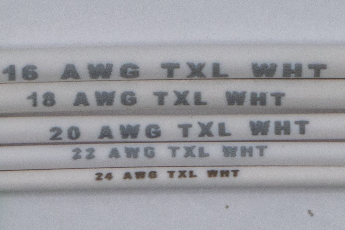 Marking sample image for White TXL wire