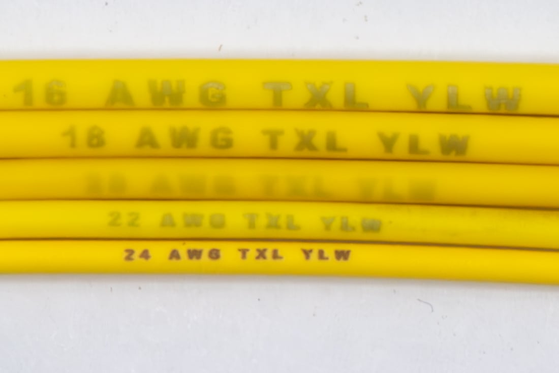 Marking sample image for Yellow TXL wire